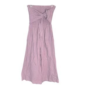 Grade & Gather Lavender Gauze Strapless Jumpsuit Women’s Large Wide Leg Boho